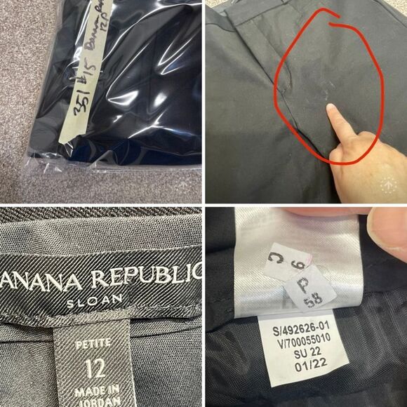 Banana Republic womens sloan pants sz 12 10” rise black business casual trouser - Picture 11 of 12